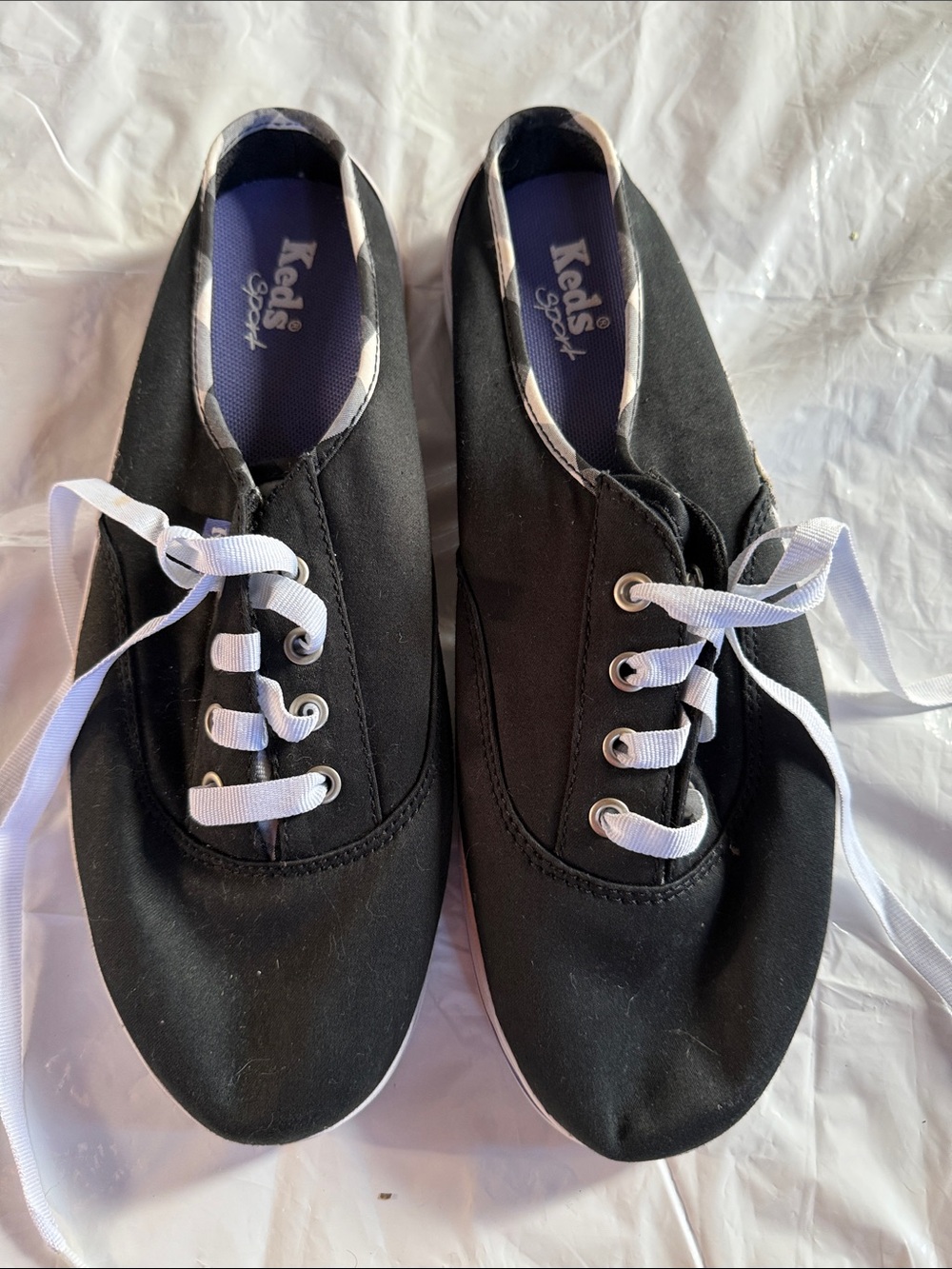 Keds Black Canvas Sneakers with White Laces